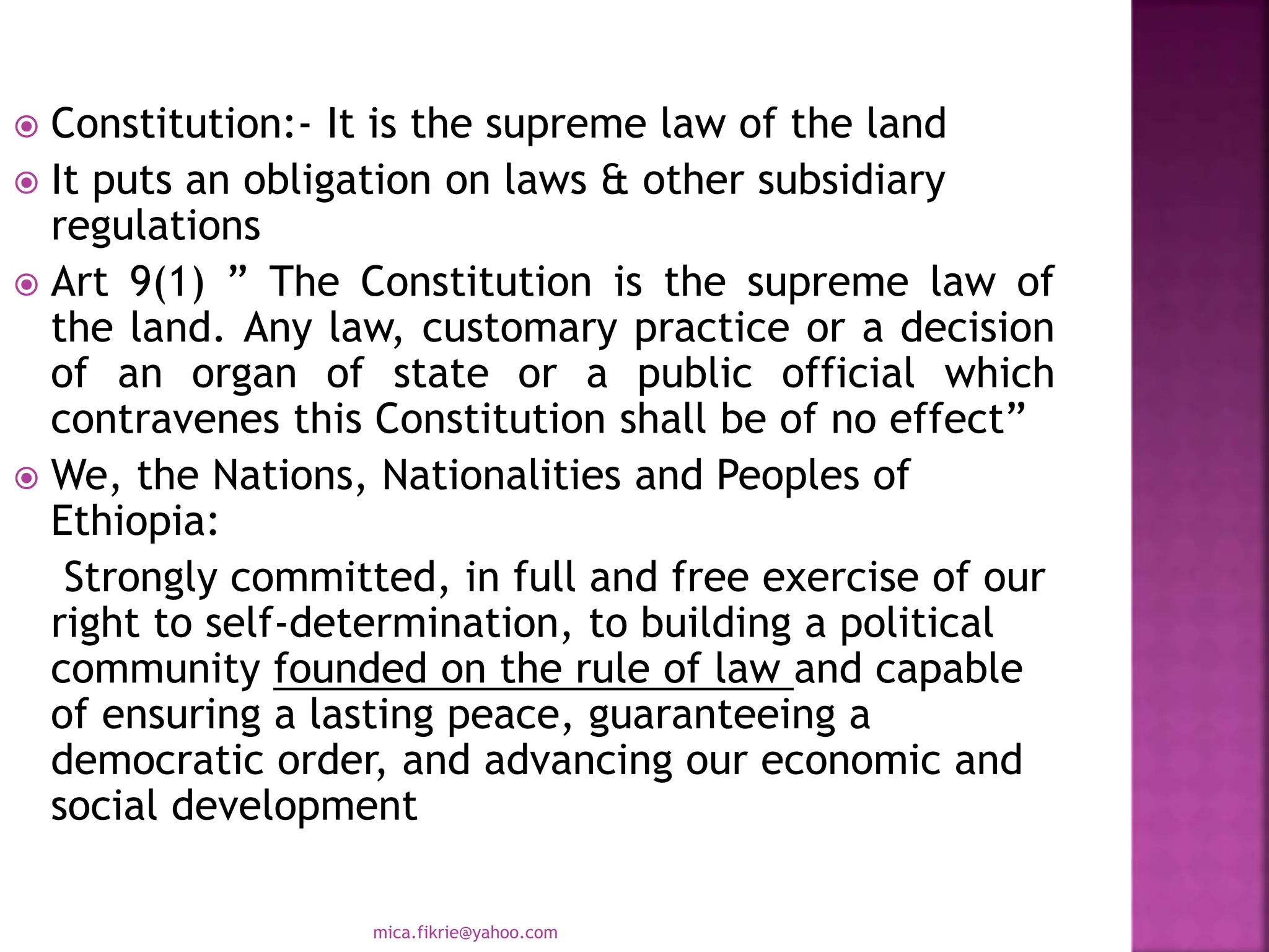 The law Constitutional Law Lecture Notes | PPTX