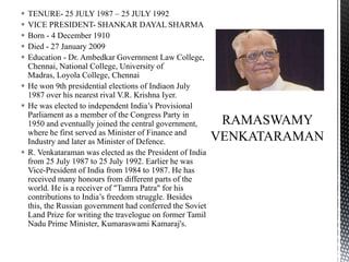 DETAILS OF PRESIDENTS OF INDIA
