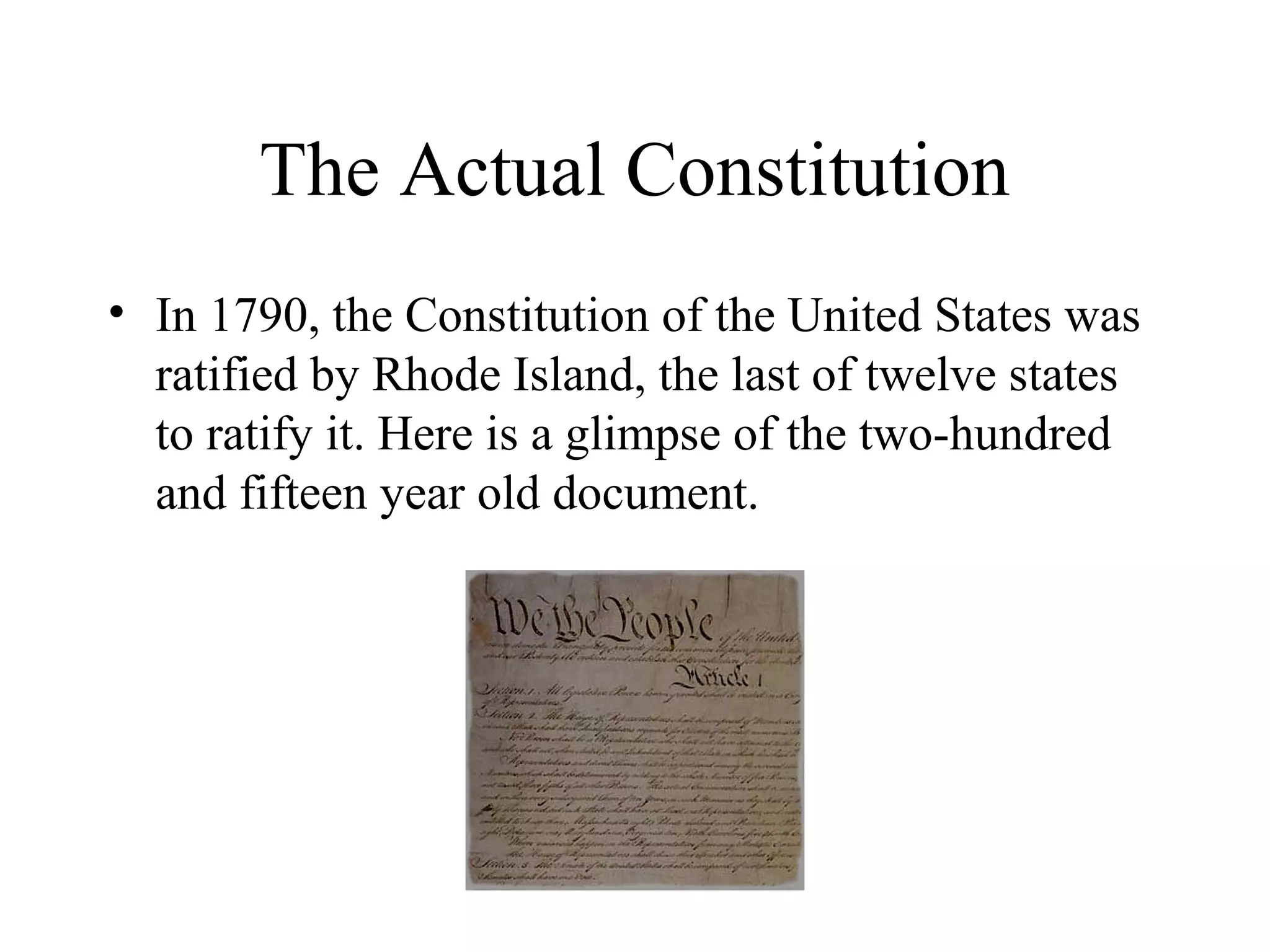 History of the Constitution PPT
