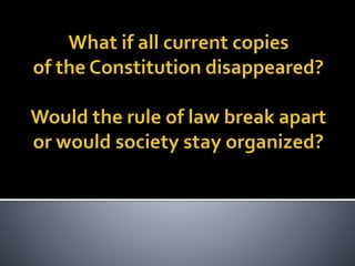 Constitutions and Constitutional Design