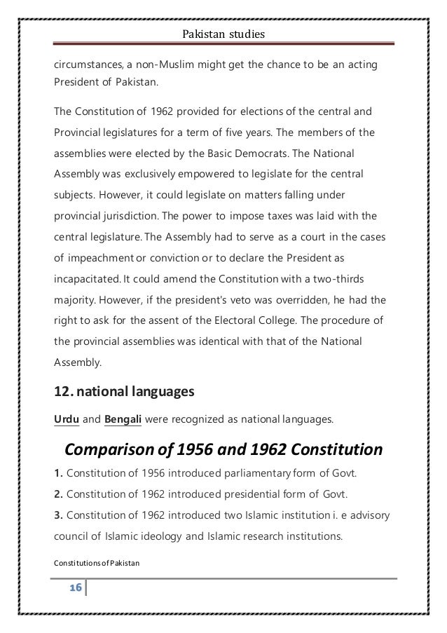 Constitutions Of Pakistan