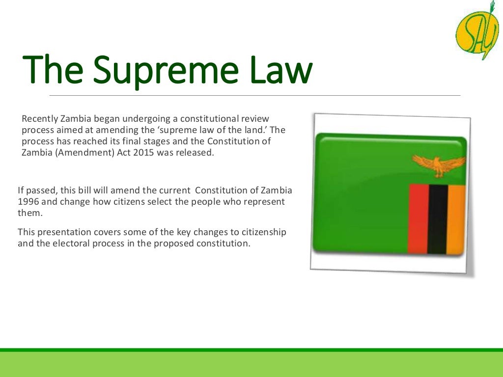 The Constitution of Zambia (Amendment)Bill l2015