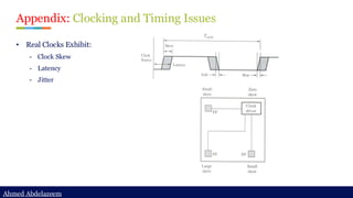 Ahmed Abdelazeem
Ahmed Abdelazeem
Appendix: Clocking and Timing Issues
• Real Clocks Exhibit:
- Clock Skew
- Latency
- Jitter
 