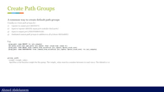 Ahmed Abdelazeem
Ahmed Abdelazeem
Create Path Groups
A common way to create default path groups
Usually we create path groups for:
1) register to output port (REGOUT)
2) input to register (REGIN, input port excludes clock ports)
3) input to output port (FEEDTHROUGH)
4) Dedicated custom path groups in addition to all of above (REG2REG)
E.g.
group_path
-weight <weight_value>
Specifies a cost function weight for this group. The weight_value must be a number between 0.0 and 100.0. The default is 1.0
 