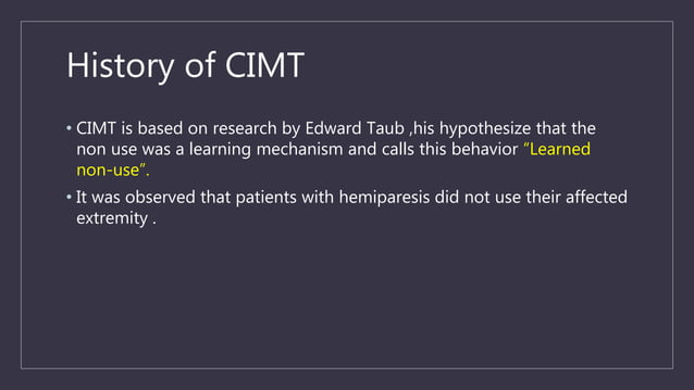 constraint induced movement therapy.pptx | First Aid | Injuries