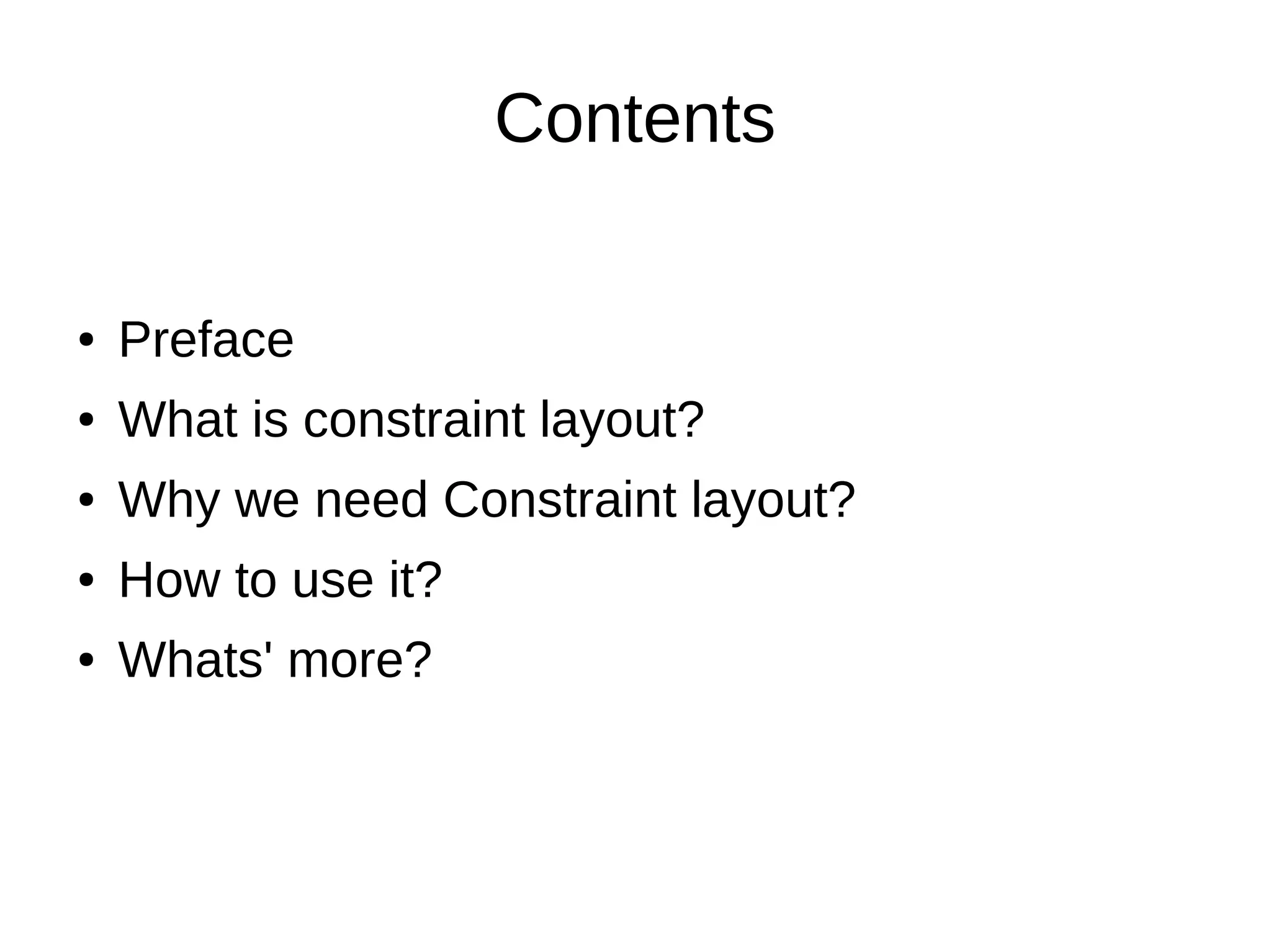Constraint layout | ODP