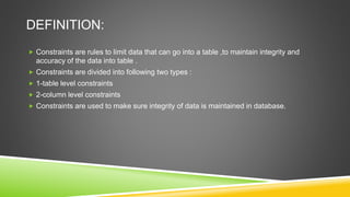 Data Constrain Examples Constraints | PPTX