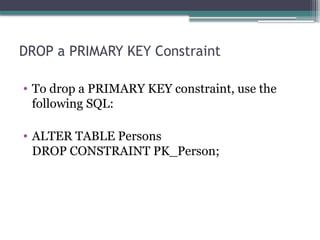 apply Integrity constraints on database table | PPTX