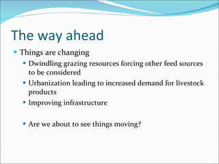 Constraints to supply of high quality feed to smallholder livestock producers in Ethiopia – some reflections