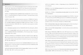 ASTETE, M. W.; GIAMPAOLI, E.; ZIDAN, L. N. Riscos físicos. São Paulo: FUNDACENTRO, 1994. 112
p.ínclui bibliografia.
BERNARDI, A. P. de A. (Org.). Audiologia ocupacional. São José dos Campos: Pulso, 2003. 126 p. (Co-
leção CEFAC). ISBN 85-89892-07-7.
BIDONE, F. R. A. : POVINELLI, J. Conceitos básicos de resíduos sólidos. São Carlos, EESC- USP. 2005.
109 p. ISBN 858520527x
BRASIL. Congresso. Senado. Estatuto do portador de necessidades. Brasilia, DF. 2005. 5 p.. Disponível
em: http:www.senado.gov.br/PAULOPAIM/pages/imprensa/noticias/2005/Noticias/integrappd.pdf
BRASIL. Consolidação das Leis do Trabalho. Armando Casimiro Costa; Irany Ferrari; Melchiades Rodri-
gues Martins. (Comp.). 29. ed. São Paulo: LTR, 2002. 672 p. ISBN 85-361-0200-4.
BRASIL. Constituição federal, código penal, código de processo penal. Luiz Flávio Gomes (Org.). 5.
ed. São Paulo: Revista dos Tribunais, 2003. 1142 p. ínclui índice. ISBN 85-203-2347-2
BRASIL. Constituição(1988). Constituição Federal. 7. ed. São Paulo: Revista dos tribunais, 2002. 266 p.
ISBN 82-203-2145-3.
BRASIL. Decreto nº 5.296 de Dez. de 2004. DOU de 3 Dez. 2004. Regulamenta as Leis nºs 10.048 de
8 de Nov. de 2000, que dá prioridade de atendimento às pessoas que especifica e 10.098 de 19 de
dez. de 2000 que estabelece normas gerais e critérios básicos para a promoção da acessibilidade das
pessoas portadoras de deficiência ou com mobilidade reduzida, e dá outras providências. Disponível
em : http:/www010.dataprev.gov.br/sislex/paginas/23/2004/5296.htm
BRASIL. Decreto nº 6.271,de 22 de novembro de 2007. Promulga a Convenção nº 167 e a Recomen-
dação nº 175 da Organização Internacional do Trabalho(OIT) sobre a Segurança e Saúde na Constru-
ção, adotadas em Genebra, em 20 de junho de 1988, pela 75ª Sessão da Conferência Internacional
do trabalho. Brasília, DF, 22 nov. 2007. Disponível em: http://www.planalto.gov.br/CCIVIL/_Ato2007-
2010/2007/Decreto/D6271.htm
BRASIL. Instituto Nacional do Seguro Social. Norma técnica sobre distúrbios osteomusculares relacio-
nados ao trabalho – DORT. Diário Oficial, Brasília, 19 ago. 1998, Seção I, n. 158, p. 26-38.
páginas
200
e
201
|
manual
de
segurança
e
saúde
no
trabalho
|
indústria
da
construção
civil
–
edificações
|
BIBLIOGRAFIA
|
BIBLIOGRAFIA
ABIKO, Alex Kenya. at al.(org.). Setor de Construção Civil: Segmento de Edificações. Brasília, SENAI-
DN, 2005. 159p. il. (Estudos Setoriais, 5). ISBN 85-7519-162-4. Disponível em:http://www.senai.br/
prospectar/PDF/S%C3%A9rie%20Estudos%20Setoriais/construcao_civil_setorial.pdf. Acesso em:
21jan. 2008.
AGUIAR, A. de P. Agressões posturais e qualidade de vida na construção civil: um estudo multi-casos.
1996. 111 f.. Dissertação (Mestrado em Engenharia de Produção) – Universidade Federal de Santa
Catarina, Florianópolis, 1996.
ALGRANTI, E. Agentes inaláveis e doenças respiratórias ocupacionais. In: FERREIRA JR. M. Saúde no
trabalho: temas básicos para o profissional que cuida dos trabalhadores. São Paulo: Roca, 2000. p.227-
261. apud Saúde e segurança na construção civil na Bahia. Andréa Maria G. Barbosa . et al. Vilma
Souza Santana (Org). Brasília : SESI/DN, 2005. 152 p. il. (Série SESI em saúde e segurança no trabalho,
4) ISBN 85-88199-61-0
ALI, S. A. Dermatoses ocupacionais. São Paulo: FUNDACENTRO, 2001. 224 p. Bibliografia: p. 209-223.
AMARAL, F. G. O método NIOSH: método prático para avaliar cargas e o risco dorso-lombar asso-
ciado. In: SEMINÁRIO BRASILEIRO DE ERGONOMIA, 6., 1993, Florianópolis. Anais... Florianópolis:
FUNDACENTRO, 1993. p. 240-247.
AMERICAN CONFERENCE OF GOVERNMENTAL INDUSTRIAL HYGIENISTS (ACGIH). 2006 TLVs e
BEIs: limites de exposição (TLVs) para substâncias químicas e agentes físicos e índices biológicos de
exposição (BEIs). Tradução da Associação Brasileira de Higienistas Ocupacionais. Cincinnati: ACGIH,
2007. 246p. ISBN: 1-882417-62-3.
ARAÚJO, G. Dependência química deixa de ser tabu. Jornal Estado de Minas, Belo Horizonte, 16 abr.
2006. Disponível em: <http://www.cartaderh.com.br/website/text.asp?txtCode=16222&txtDate=2006
0420000000>. Acesso em: 05 mar. 2008.
ASSOCIAÇÃO BRASILEIRA DE NORMAS TÉCNICAS. Resíduos sólidos: Coletânea de normas, NBR 1
0004, 10005, 1 0006, 1 0007.. 2. ed. Rio de Janeiro, 2004. 71 p.
 