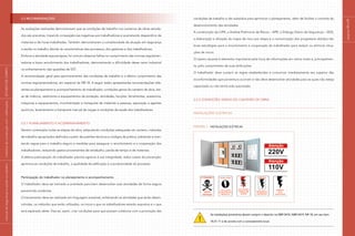 páginas
88
e
89
condições de trabalho e dar subsídios para aprimorar o planejamento, além de facilitar o controle do
desenvolvimento das atividades.
A constituição da CIPA, a Análise Preliminar de Riscos – APR, o Diálogo Diário de Segurança – DDS,
a elaboração e afixação do mapa de risco por etapa e a comunicação dos progressos obtidos são
boas estratégias para o envolvimento e cooperação do trabalhador para reduzir ou eliminar situa-
ções de riscos.
O cipeiro atuante é elemento importante pela troca de informações em vários níveis e, principalmen-
te, pelo cumprimento de suas atribuições.
O trabalhador deve cumprir as regras estabelecidas e comunicar imediatamente seu superior das
inconformidades que porventura ocorram e não deve desenvolver atividades para as quais não esteja
capacitado ou não tenha sido autorizado.
2.2.2 Condições gerais do canteiro de obra
Instalações elétricas
Figura 1 Instalações elétricas
As instalações provisórias devem cumprir o descrito na NBR 5410, NBR 5419, NR 18, em seu item
18.21.11 e de acordo com a concessionária local.
!
2.2 RECOMENDAÇÕES
As avaliações realizadas demonstraram que as condições de trabalho nos canteiros de obras estuda-
dos são precárias, trazendo conseqüências negativas aos trabalhadores e acarretando desperdício de
materiais e de horas trabalhadas. Também demonstraram a complexidade da atuação em segurança
e saúde no trabalho devido às características dos processos, dos gestores e dos trabalhadores.
Embora a atividade seja perigosa, foi comum observar falhas no cumprimento das normas regulamen-
tadoras e baixo envolvimento dos trabalhadores, demonstrando a dificuldade desse ramo industrial
no enfrentamento das questões de SST.
A recomendação geral para aprimoramento das condições de trabalho é o efetivo cumprimento das
normas regulamentadoras, em especial da NR-18. A seguir estão apresentadas recomendações refe-
rentes ao planejamento e acompanhamento do trabalhador, condições gerais do canteiro de obra, áre-
as de vivência, vestimenta e equipamentos de proteção, atividades, funções, ferramentas, acessórios,
máquinas e equipamentos, movimentação e transporte de materiais e pessoas, exposição a agentes
químicos, levantamento e transporte manual de cargas e condições de saúde dos trabalhadores.
2.2.1 Planejamento e acompanhamento
Devem contemplar todas as etapas da obra, estipulando condições adequadas do canteiro, métodos
de trabalho apropriados definidos a partir de padrões técnicos e códigos de prática, adotando e man-
tendo regras para o trabalho seguro e medidas para assegurar o envolvimento e a cooperação dos
trabalhadores, reduzindo gastos provenientes de retrabalho, perda de tempo e de materiais.
A efetiva participação do trabalhador previne agravos à sua integridade, reduz custos da prevenção;
aprimora as condições de trabalho, a qualidade da edificação e a produtividade do processo.
Participação do trabalhador no planejamento e acompanhamento
O trabalhador deve ser treinado e orientado para bem desenvolver suas atividades de forma segura
prevenindo acidentes.
O treinamento deve ser realizado em linguagem acessível, enfatizando as atividades que serão desen-
volvidas, os métodos que serão utilizados, os riscos a que os trabalhadores estarão expostos e o que
será esperado deles. Visa-se, assim, criar condições para que possam colaborar com a promoção das
|
manual
de
segurança
e
saúde
no
trabalho
|
indústria
da
construção
civil
–
edificações
|
ESTUDO
DE
CAMPO
|
 