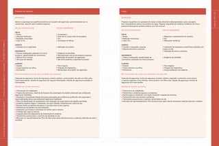 páginas
122
e
123
Pedreiro de fachada
ATIVIDADES
Aplicar a argamassa nas superfícies externas com projetor de argamassa, operacionalizado com ar
comprimido, atuando sobre andaime suspenso.
Riscos Ocupacionais Fontes Geradoras
Físicos
Ruído; Compressor;
Vibração localizada; Saída do ar comprimido da lançadeira;
Radiação ultravioleta; Sol;
Calor e frio. Condições climáticas.
Químicos
Contato com a argamassa. Aplicação do produto.
Ergonômicos
Postura inadequada, preensão com força Exigência da atividade;
excessiva, repetitividade de movimentos; Movimentação manual do andaime suspenso,
Esforço físico intenso; sustentação do projetor de argamassa;
Alto grau de atenção. Vão entre andaime e superfície horizontal.
Acidentes
Queda; Piso irregular;
Corpo estranho nos olhos; Projeção de fragmentos;
Ferimentos. Manipulação do projetor de argamassa.
EPI recomendado de acordo com a atividade a ser executada
Capacete de segurança, óculos de segurança, protetor auditivo, creme protetor de pele com filtro solar,
luvas impermeáveis, calçado de segurança em vaqueta hidrofugada, cinturão de segurança acoplado ao
trava-quedas.
Medidas de controle necessárias
Treinamento do trabalhador;
Projeto das estruturas, sistemas de fixação e de sustentação do andaime elaborado por profissional
legalmente habilitado;
Instalação e manutenção dessas estruturas executadas por profissional qualificado, sob supervisão e
responsabilidade técnica de profissional legalmente habilitado;
Placa de identificação do equipamento com indicação da carga máxima de trabalho permitida;
Andaime suspenso seguro e resistente, com piso nivelado, sustentado por cabos de aço;
Estrado fixado aos estribos de apoio e o guarda-corpo ao seu suporte;
Fechamento da periferia em tela resistente;
Dispositivo que impeça o retrocesso do tambor para a catraca;
Proteção tipo capa na catraca;
Inspeção diária dos dispositivos de sustentação do andaime;
Treinamento postural para o exercício de atividade em pé;
Bancada com aproximadamente 75cm de altura para apoio das ferramentas e materiais utilizados durante a
atividade.
Pintor
ATIVIDADES
Preparar a superfície com aplicação de massa corrida utilizando a desempenadeira; após a secagem,
lixar manualmente e aplicar tinta solúvel em água. Preparar esquadrias de madeira e metálicas com lixa e
posteriormente aplicar esmalte sintético com rolo e pincel.
Riscos ocupacionais Fontes geradoras
Físicos
Ruído; Máquinas e equipamentos do canteiro;
Radiação ultravioleta; Sol;
Calor, frio. Alterações climáticas.
Químicos
Contato e exposição a poeiras; Lixamento de esquadrias e superfícies acabadas com
Vapores de tintas e solventes. massa corrida;
Utilização de tintas e solventes.
Ergonômicos
Postura inadequada, repetitividade de Exigência da atividade.
movimentos, preensão com força excessiva.
Acidentes
Queda; Piso irregular;
Corpo estranho nos olhos; Projeção de fragmentos;
Ferimentos. Farpas metálicas e de madeiras.
EPI recomendado de acordo com a atividade a ser executada
Capacete de segurança, óculos de segurança; protetor auditivo; respirador combinado contra poeira
e vapores orgânicos, luvas nitrílicas, creme protetor com filtro solar, calçado de segurança; cinturão de
segurança com trava-quedas.
Medidas de controle necessárias
Treinamento do trabalhador;
Plataformas e andaimes seguros e resistentes;
Escada segura e resistente, com duplo montante e sapatas de borracha;
Fechamento dos vãos de piso e periferias;
Treinamento postural para o exercício de atividade em pé;
Bancada com aproximadamente 75cm de altura para apoio das ferramentas e materiais durante o trabalho.
|
manual
de
segurança
e
saúde
no
trabalho
|
indústria
da
construção
civil
–
edificações
|
ESTUDO
DE
CAMPO
|
 