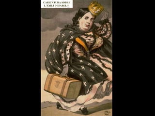 CARICATURA SOBRE L´EXILI D´ISABEL II 
