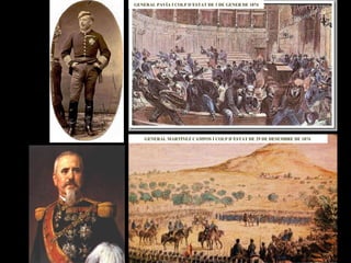 GENERAL PAVÍA I COLP D´ESTAT DE 3 DE GENER DE 1874 GENERAL MARTÍNEZ CAMPOS I COLP D´ESTAT DE 29 DE DESEMBRE DE 1874  