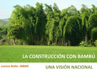 Lorena Nolte -INBAR
LA CONSTRUCCIÓN CON BAMBÚ
UNA VISIÓN NACIONAL
 
