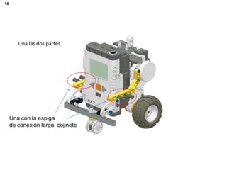 Una las dos partes.
Una con la espiga
de conexión larga cojinete
 