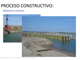 PROCESO CONSTRUCTIVO:39Colocación de arena y piedras para rellenoRealizado por: Ing. Jaime Ceballos Andrade