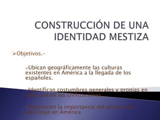 CONSTRUCCIÓN DE UNA IDENTIDAD MESTIZA ,[object Object]