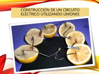 CONSTRUCCIÓN DE UN CIRCUITO
ELÉCTRICO UTILIZANDO LIMONES
 