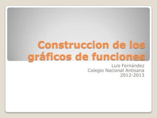 Construccion de los
gráficos de funciones
                    Luis Fernández
          Colegio Nacional Antisana
                        2012-2013
 