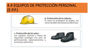 4.4 EQUIPOS DE PROTECCIÓN PERSONAL
(E.P.P.)
 