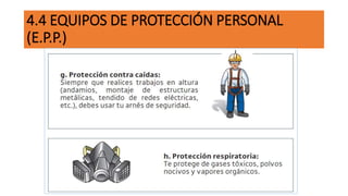 4.4 EQUIPOS DE PROTECCIÓN PERSONAL
(E.P.P.)
 
