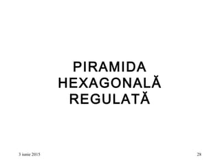 3 iunie 2015 28
PIRAMIDA
HEXAGONALĂ
REGULATĂ
 