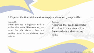 2. Express the item statement as simply and as clearly as possible.
https://www.k-state.edu/ksde/alp/resources/Handout-Mod...