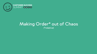 Making Order* out of Chaos
(*relative)
 