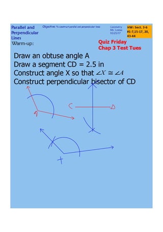Constructing parallel and perpendicular lines