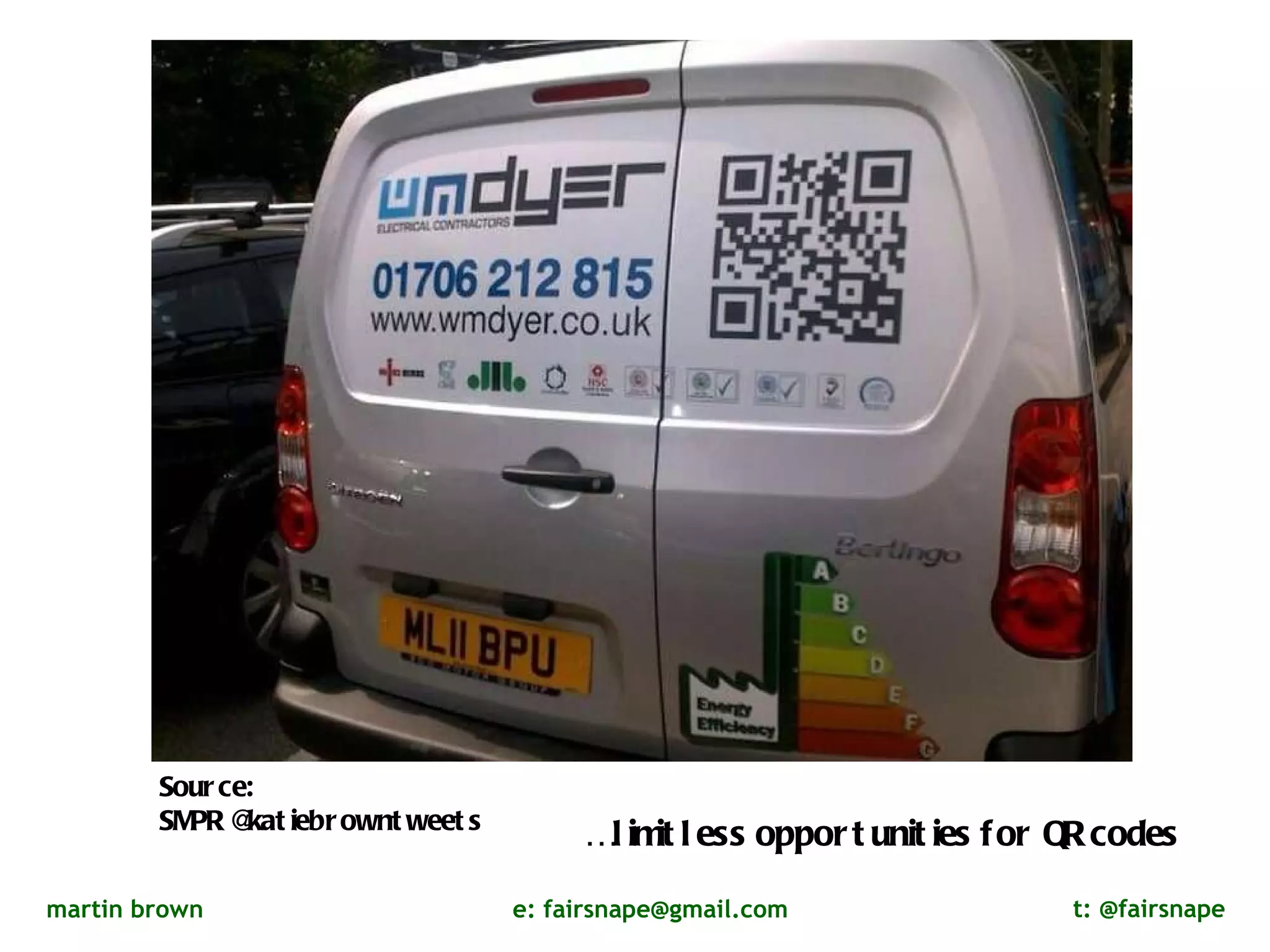 …  limitless opportunities for QR codes Source:  SMPR @katiebrowntweets  