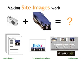 Site Diary   Making  Site Images  work + = ? 