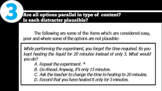 Constructing Test Questions and the Table of Specifications (TOS) | PDF