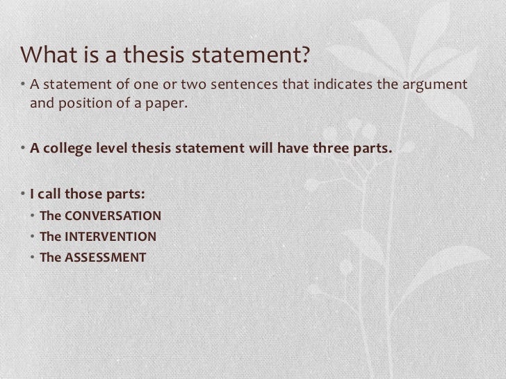 Writing a Thesis Statement