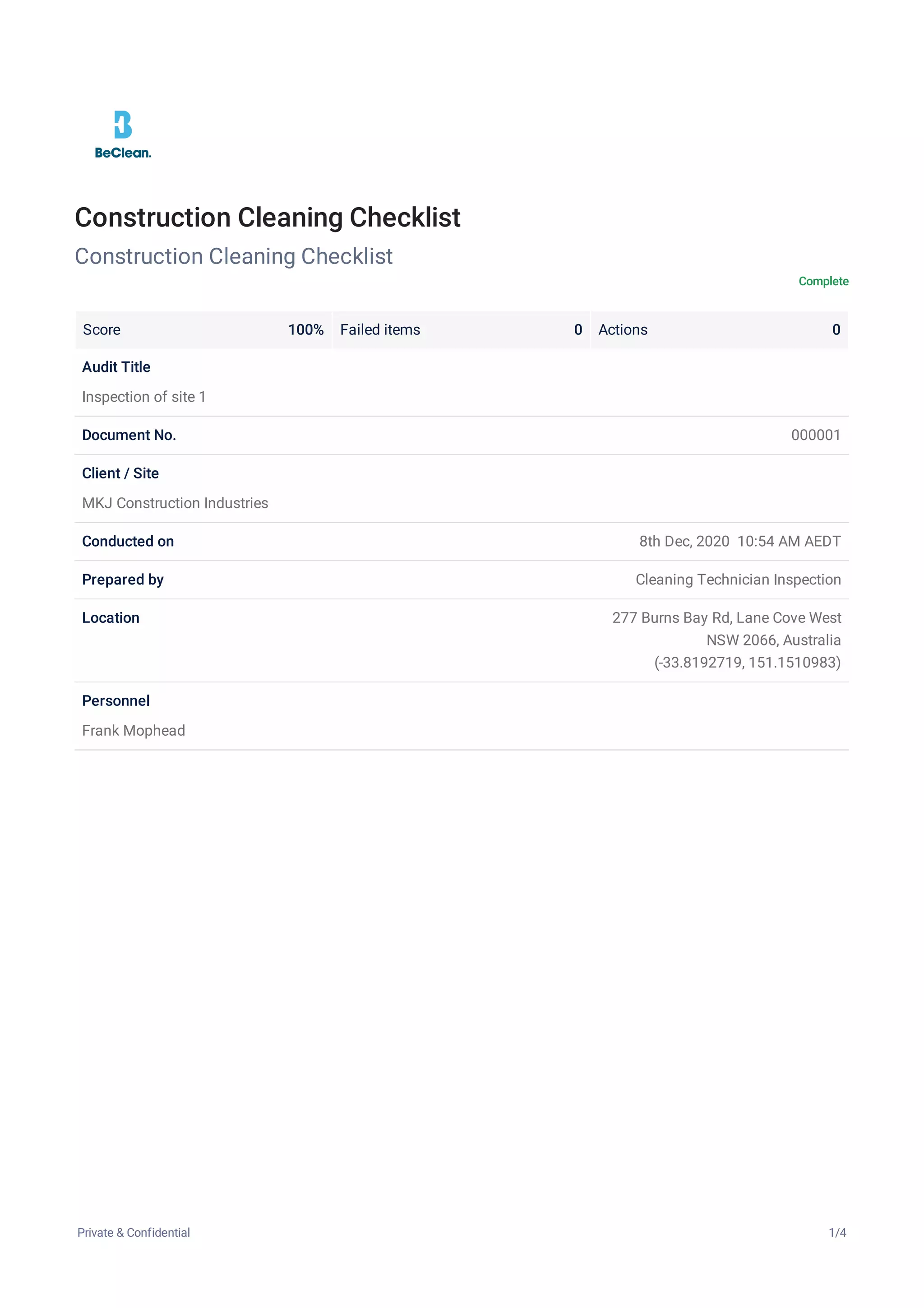 Construction cleaning-checklist | PDF