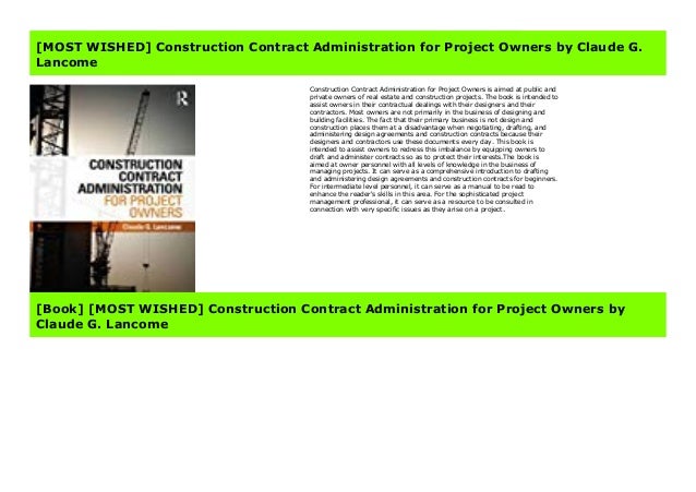 Most Wished Construction Contract Administration For Project Owne Most Wished Construction Contract Administration For Project Owne