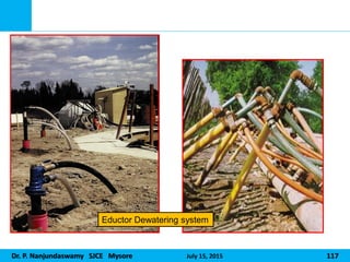 Dr. P. Nanjundaswamy SJCE Mysore July 15, 2015 117
Eductor Dewatering system
 