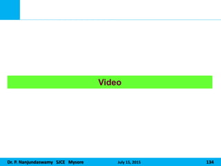 Dr. P. Nanjundaswamy SJCE Mysore July 15, 2015 134
Video
 