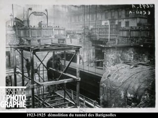 1923-1925 démolition du tunnel des Batignolles
 