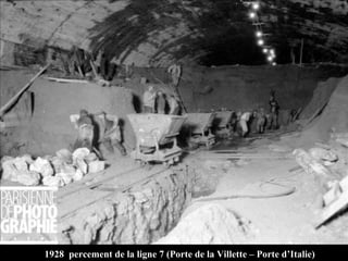 1928 percement de la ligne 7 (Porte de la Villette – Porte d’Italie)
 