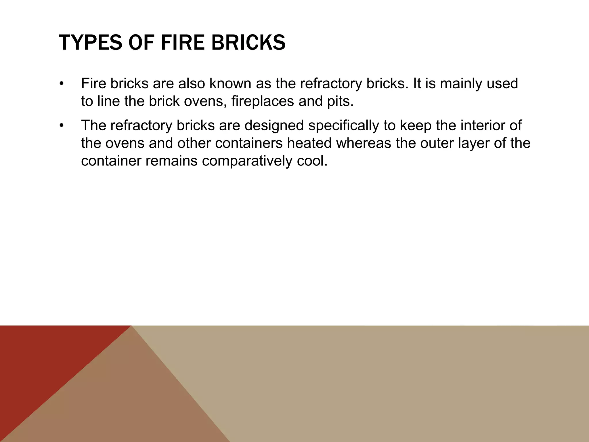 fire bricks & there types | PPTX