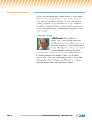 Construction Lead Generation - The Definitive Guide | PDF