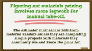 Construction takeoff-methods