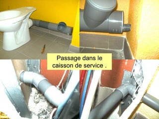 Passage dans le
caisson de service .

 