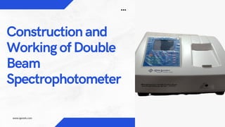 www.igenels.com
Construction and
Working of Double
Beam
Spectrophotometer
 