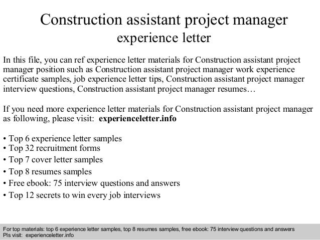 Cover Letter For Construction Project Manager Job October 2021