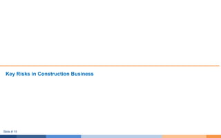 Key Risks in Construction Business
Slide # 15
 
