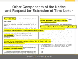 z
Other Components of the Notice
and Request for Extension of Time Letter
 