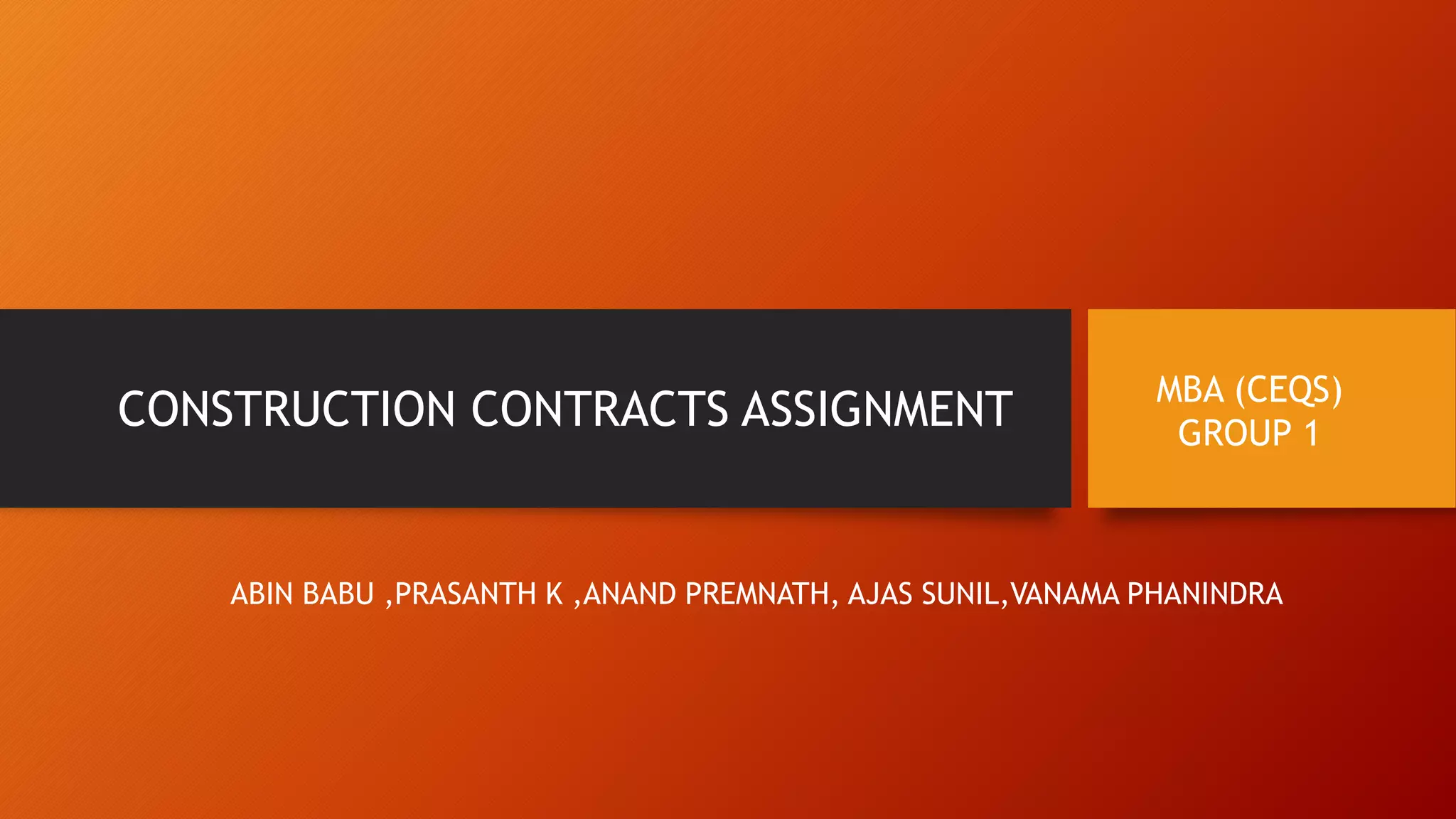 fidic , jct and nec contracts PPT