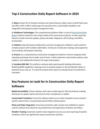Construction Daily Report Software The Key to Streamlining Project ...